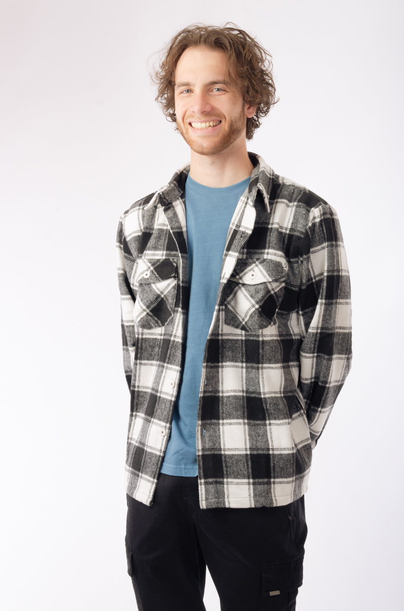 Flannel Overshirt - BLK