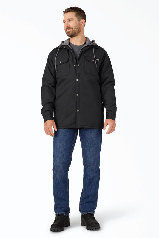 Fleece Lined Hooded Jacket - BLK