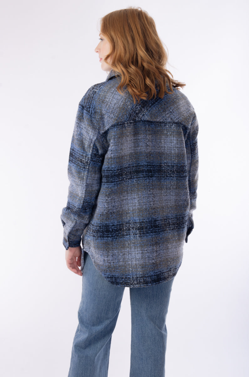 Jessica Plaid Shacket - BLU