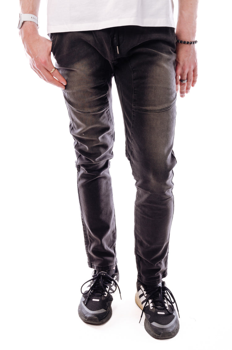 Knit Denim Trousers - BLK