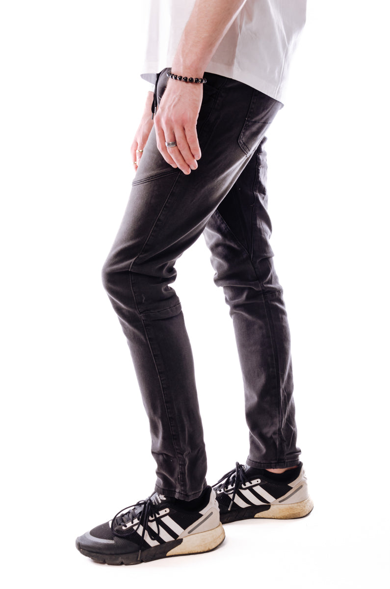 Knit Denim Trousers - BLK