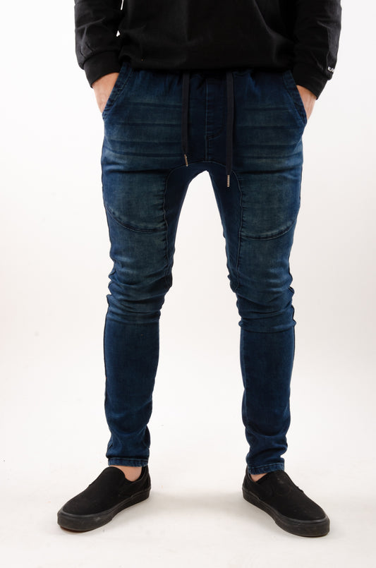 Knit Denim Trousers - BLU