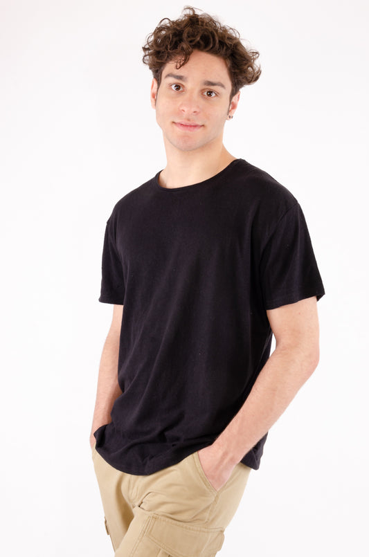 Linen Essential Tee - BLK