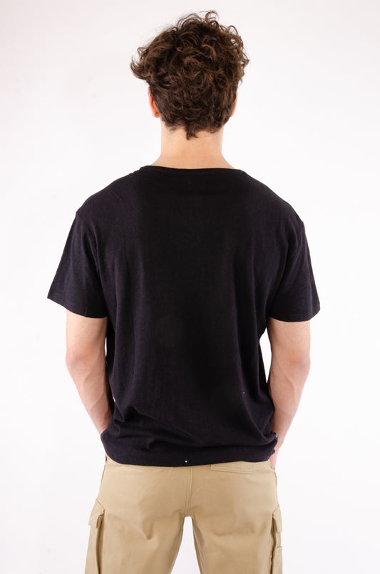 Linen Essential Tee - BLK