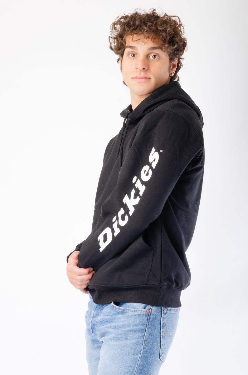 Logo Sleeve Hoodie  - BLK