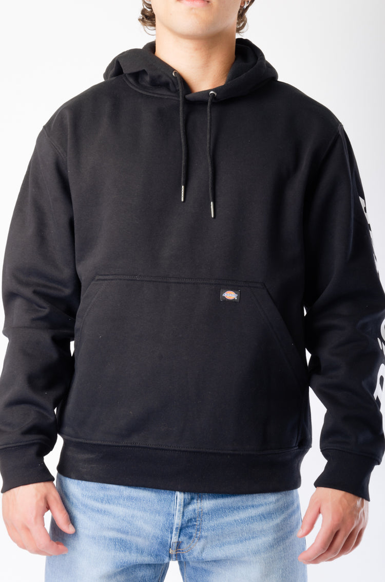 Logo Sleeve Hoodie  - BLK