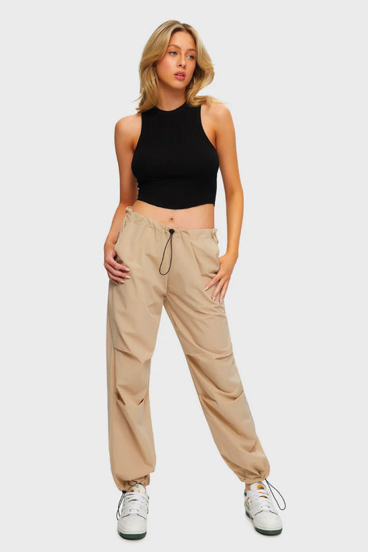 Low Cut Baggy Parachute Pants - TOA