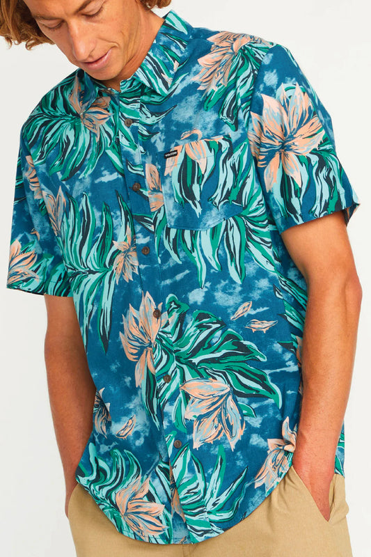 Marble Floral Short Sleeve Shirt - AIN