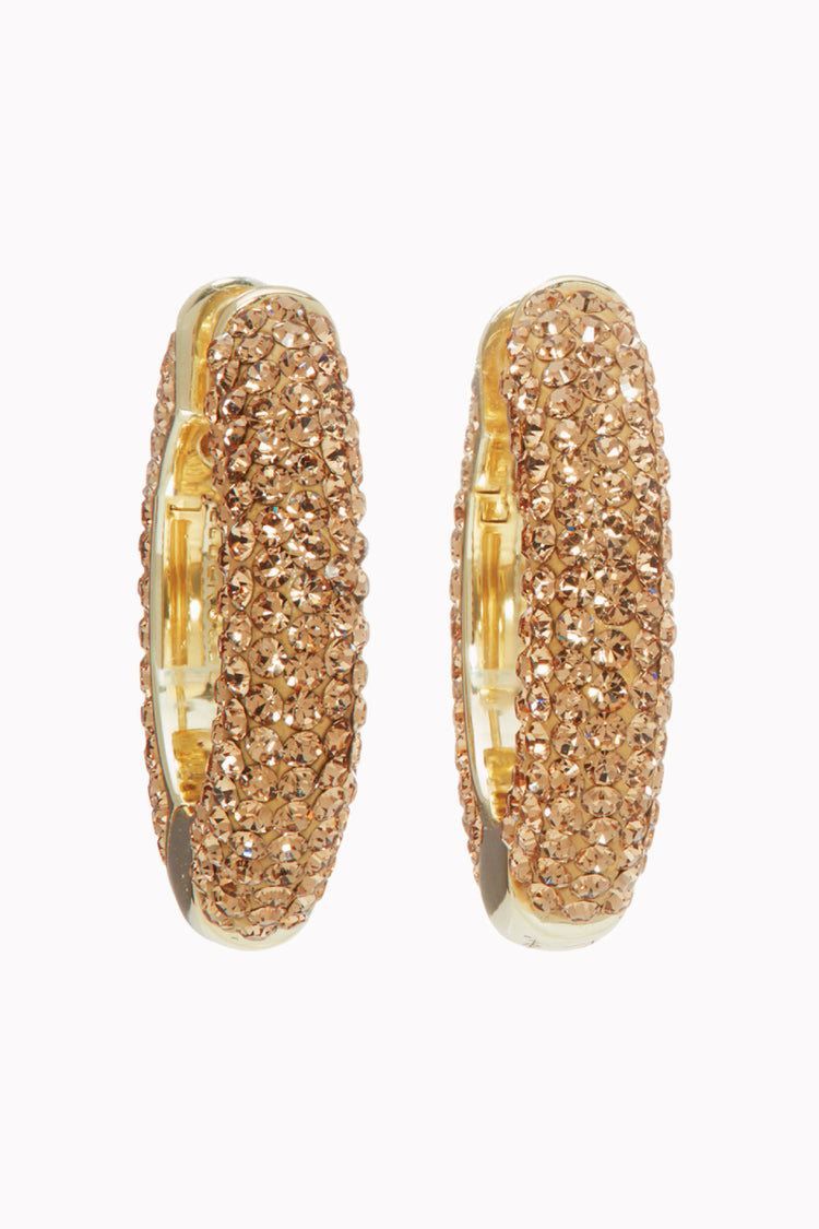 Medium Sparkle Hoop Earrings - Gold