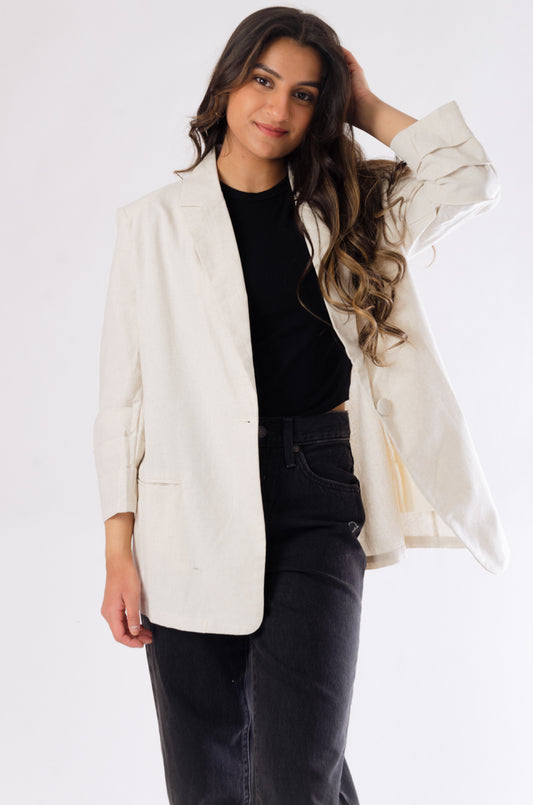 Linen Oversized Blazer - OAT