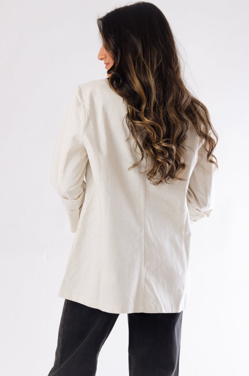 Linen Oversized Blazer - OAT