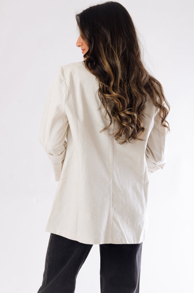 Linen Oversized Blazer - OAT