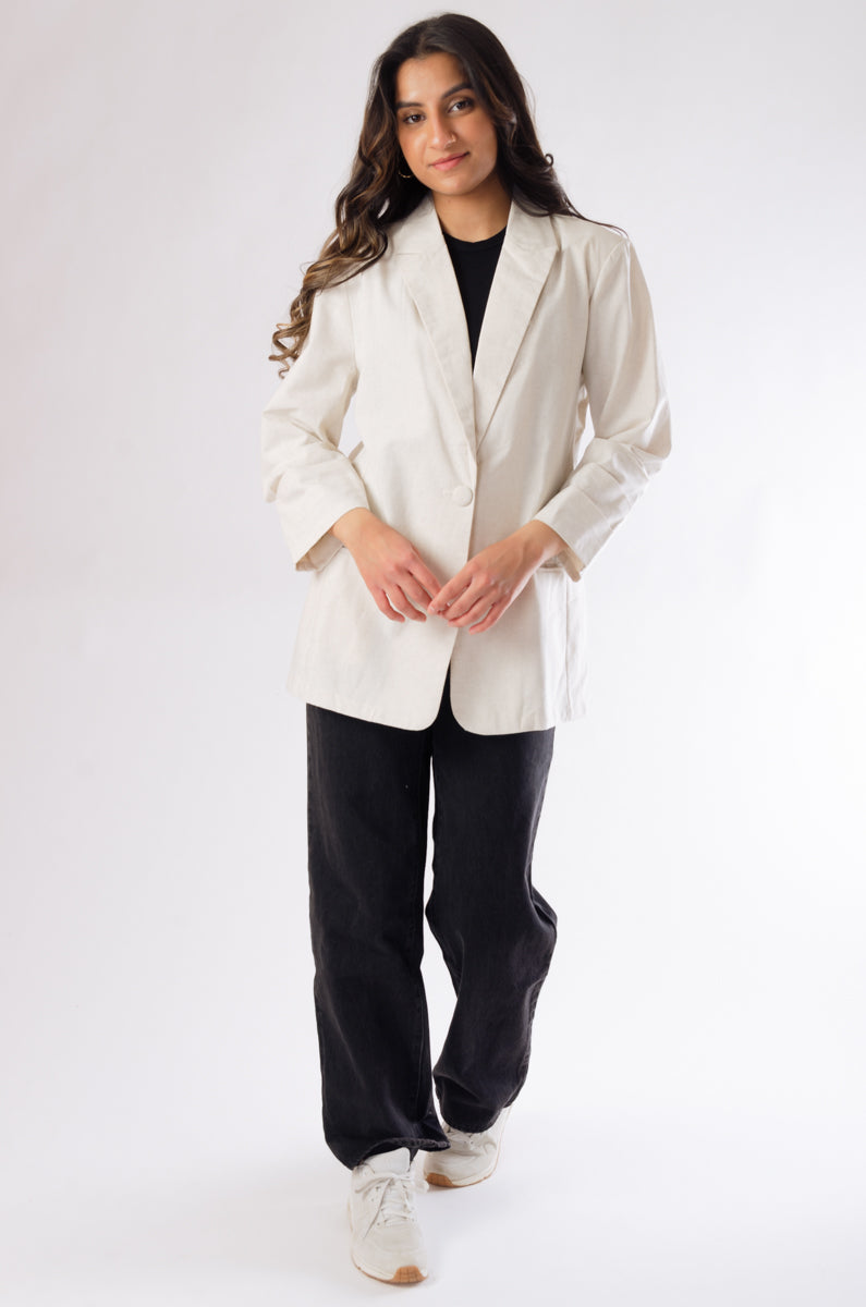 Linen Oversized Blazer - OAT