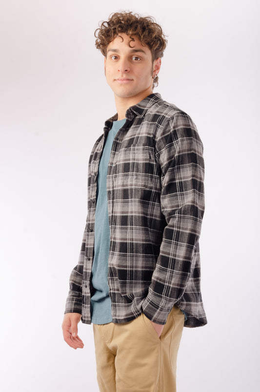 Portland Organic Flannel Shirt - Black