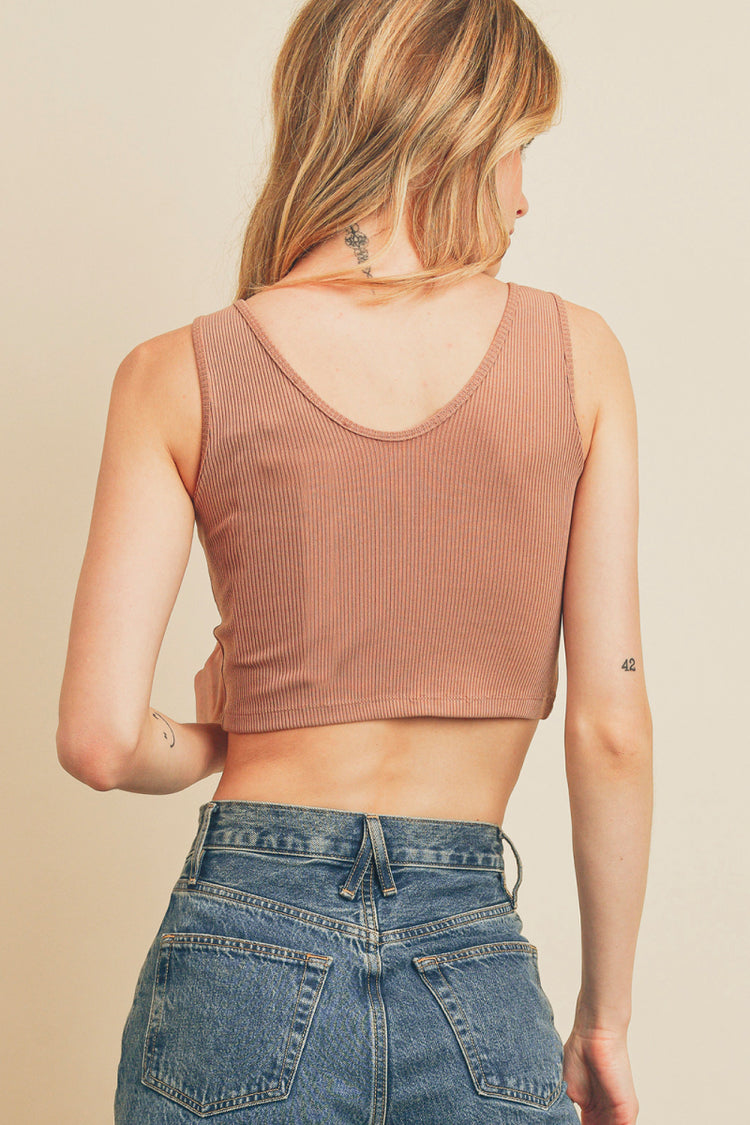 Ribbed Knit Crop Tank - ROS