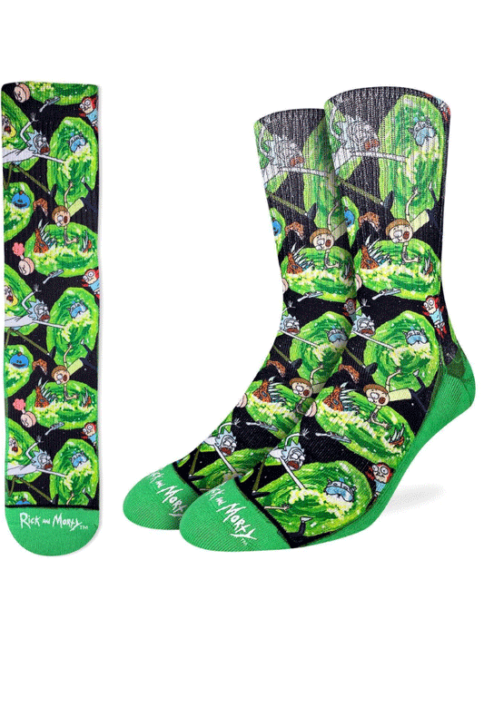 Rick and Morty Portals Sock - GRN