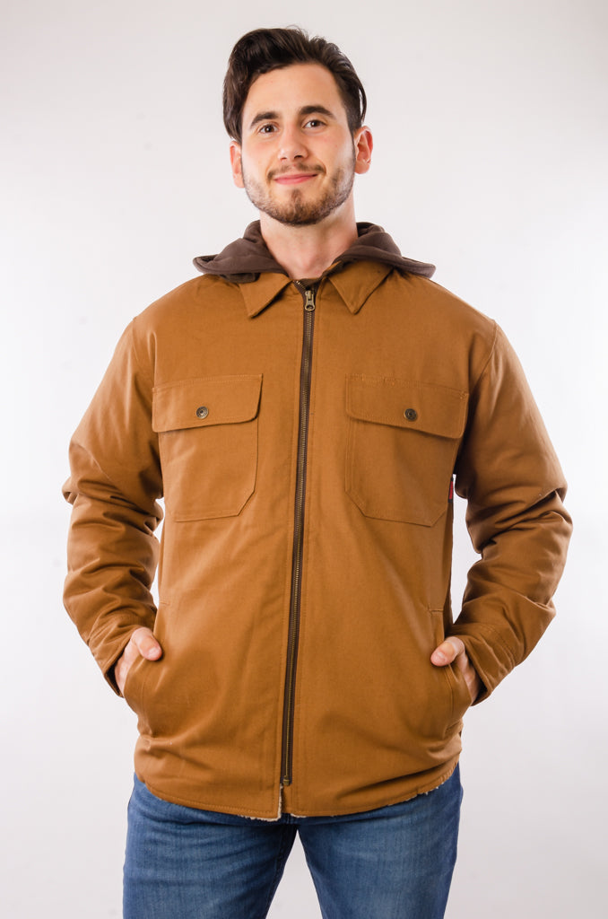 Sherpa Lined Duck Jacket - BRN