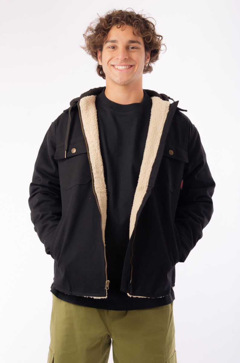 Sherpa Lined Duck Jacket - BLK