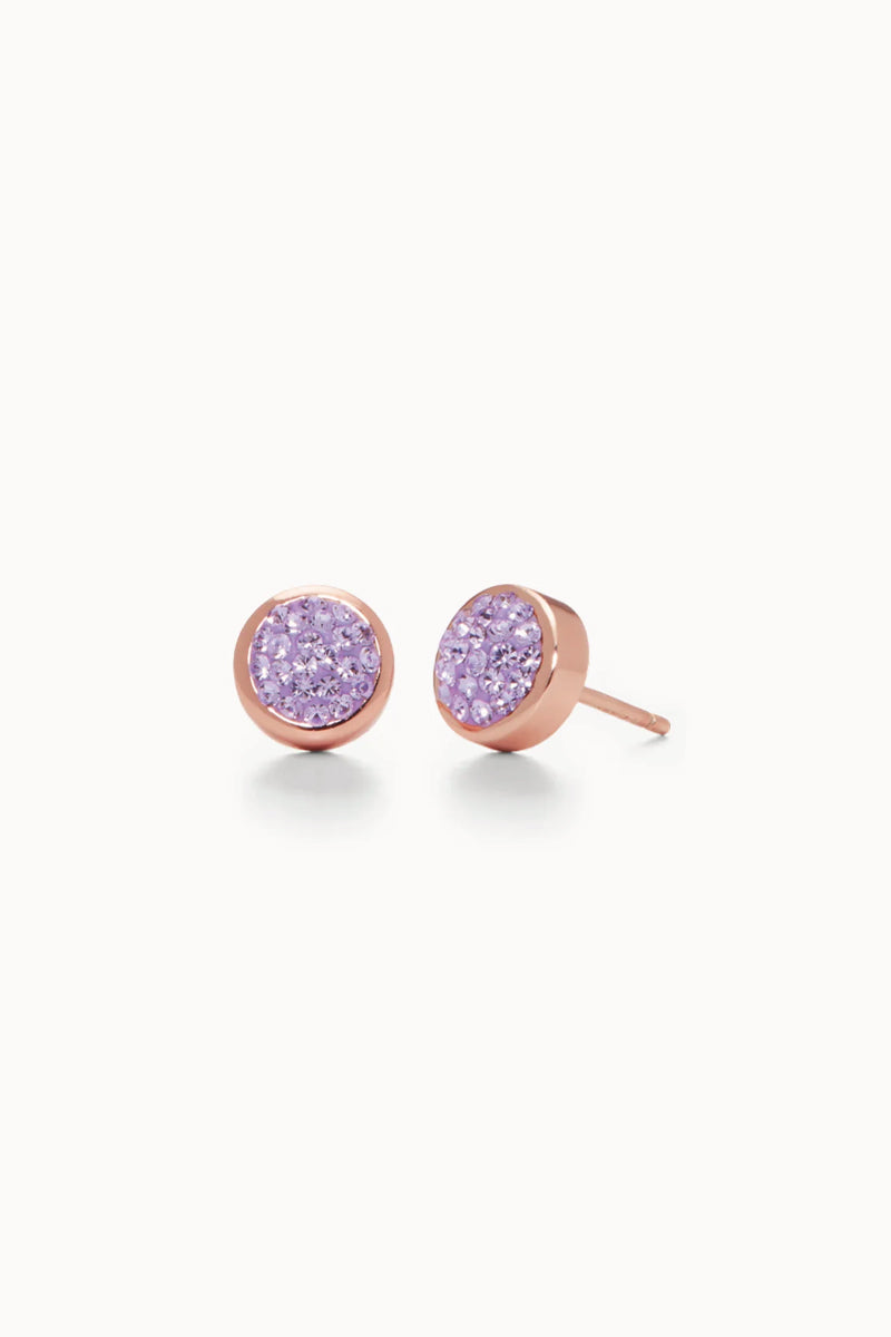 Sparkle Bezel Stud Earrings - Lavender Velvet - LAV