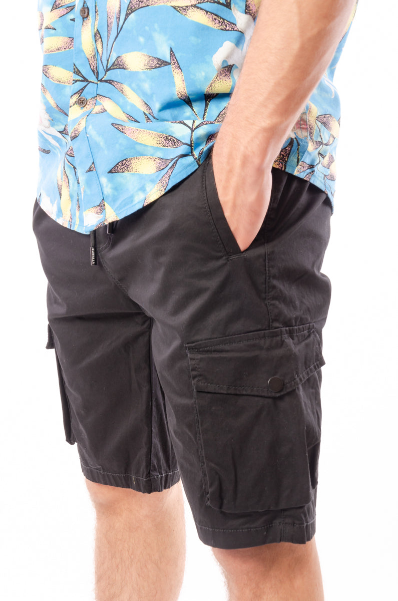 Twill Cargo Shorts - BLK